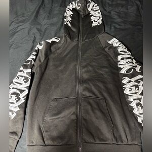 Black Hoodie with White Graphic Design